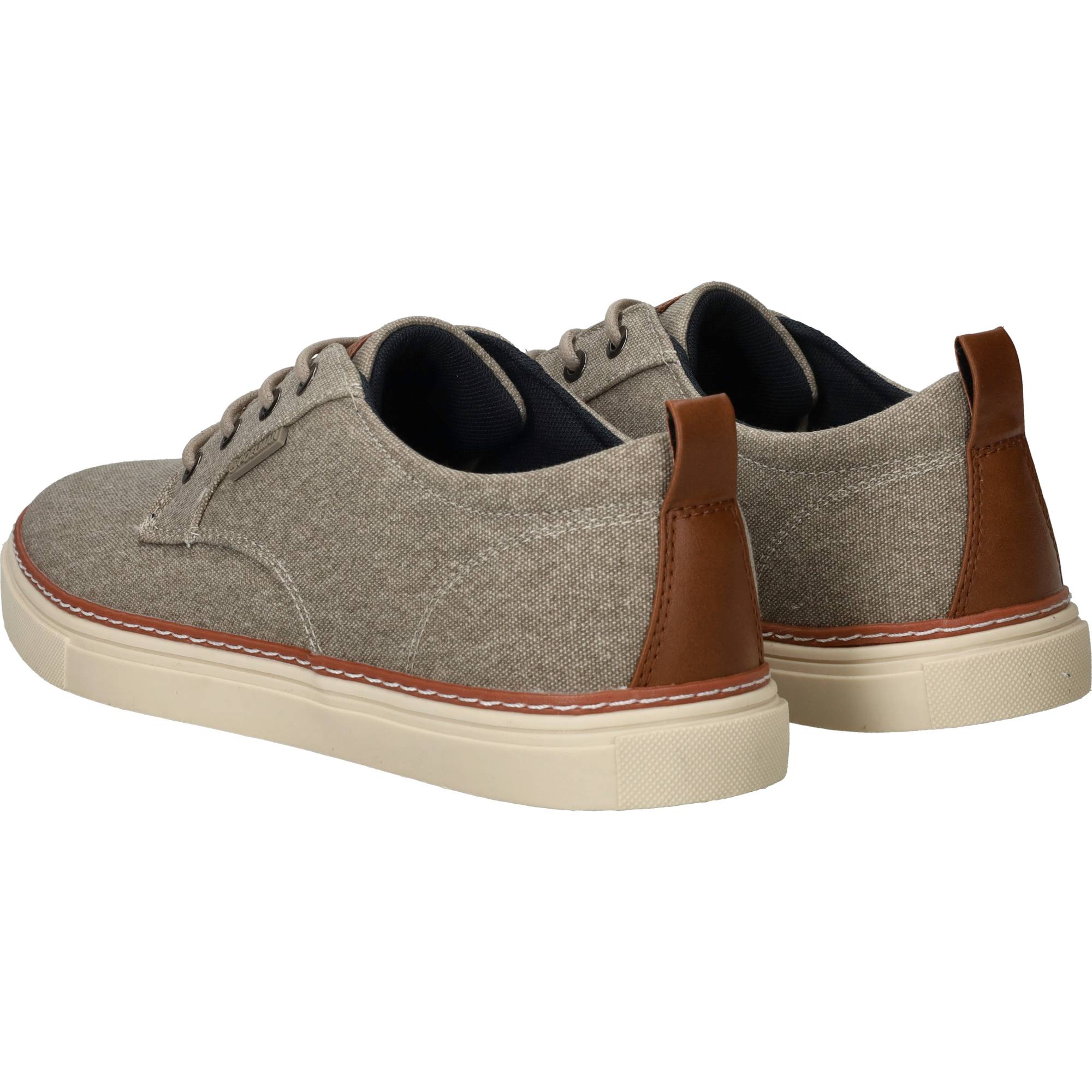 Ps Poelman Canvas Veterschoenen Heren Beige, veterschoen voor heren – foto 3