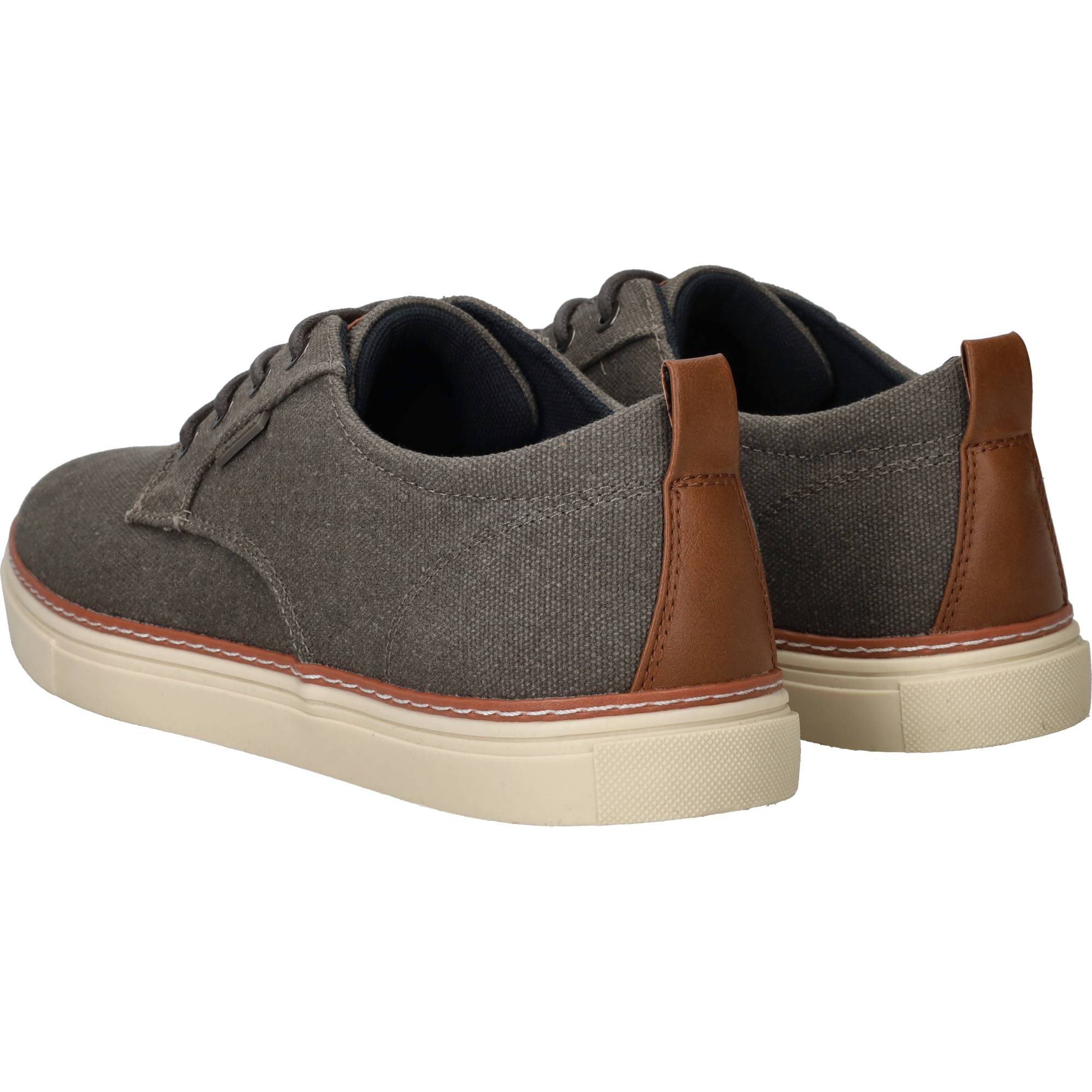 Ps Poelman Canvas Veterschoenen Heren Grijs, veterschoen voor heren – foto 3