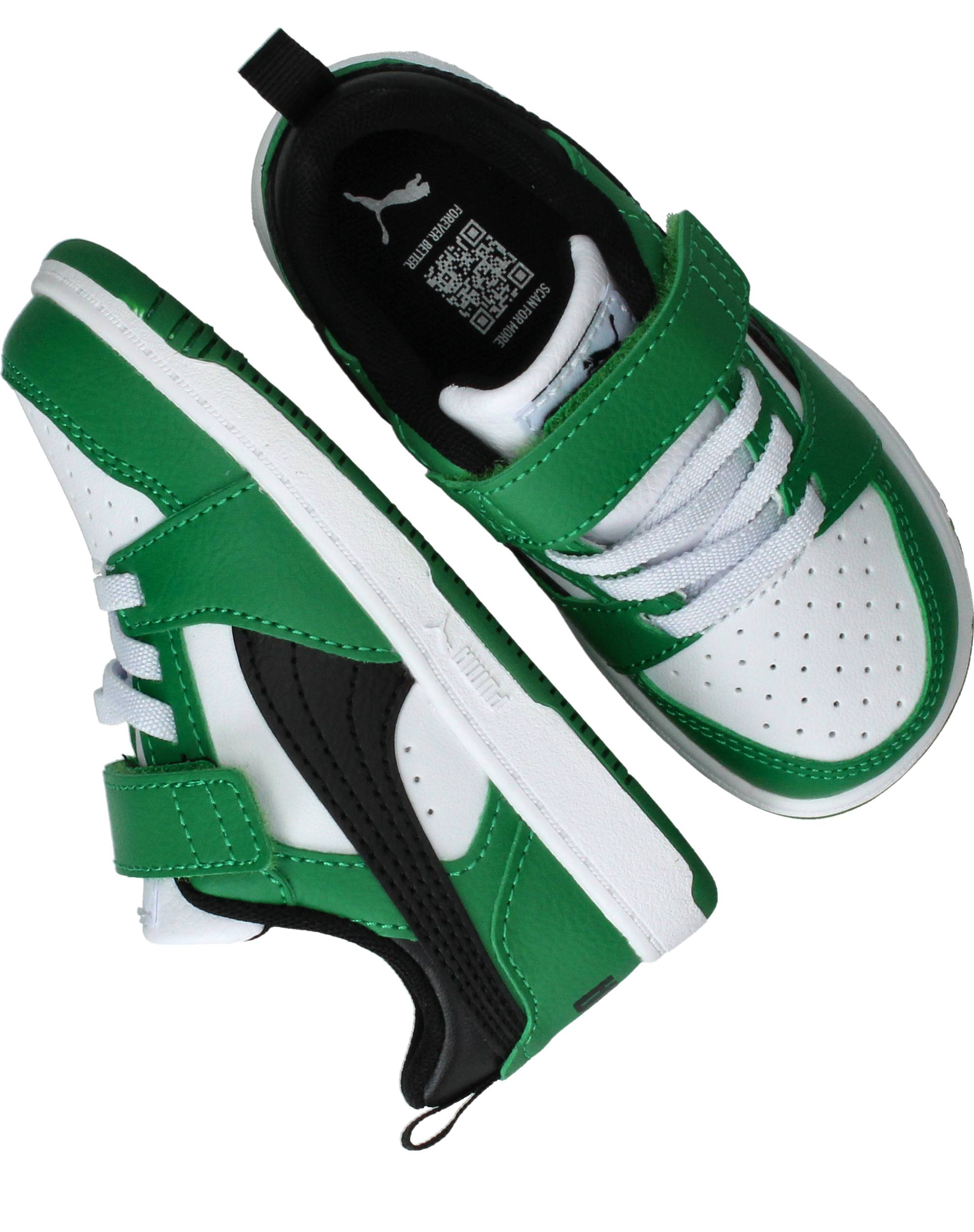 Puma Rebound V6 Low Sneakers Jongens Groen, sneaker voor jongens – foto 4