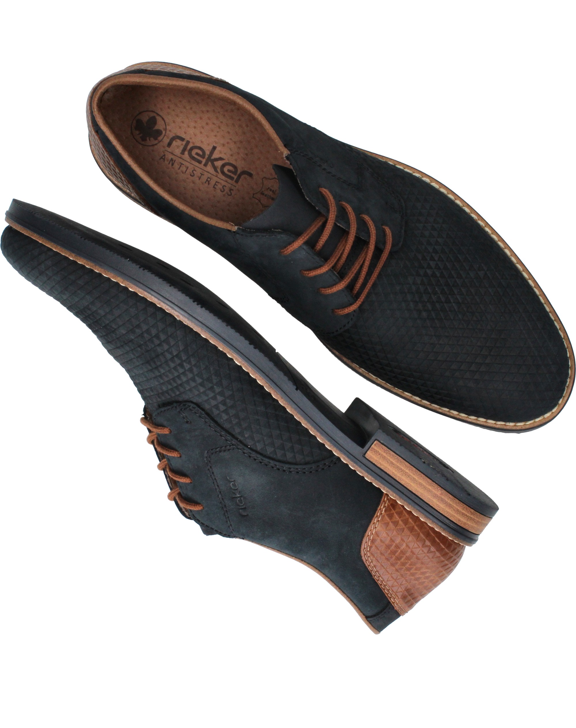 Rieker Veterschoenen Dames Blauw, veterschoen voor dames – foto 4