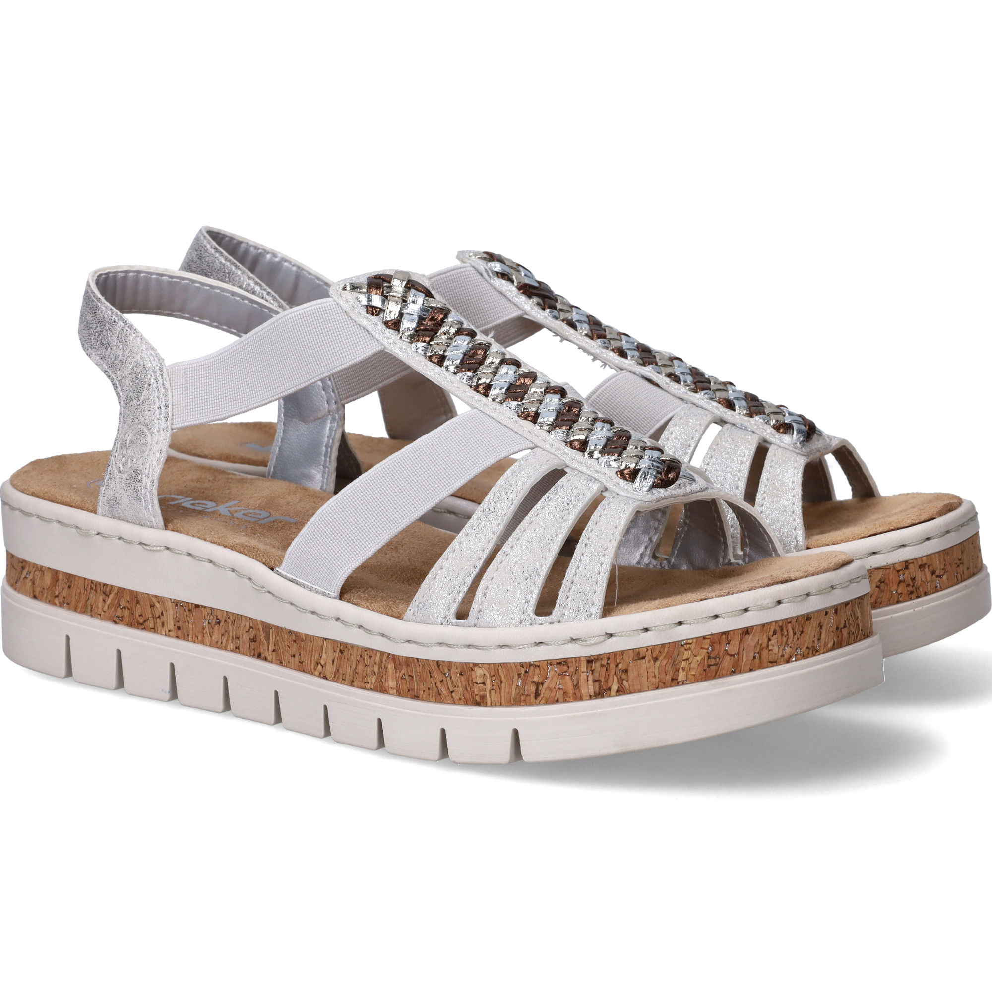 Rieker Sandalen Dames Zilver, sandaal voor dames – foto 4