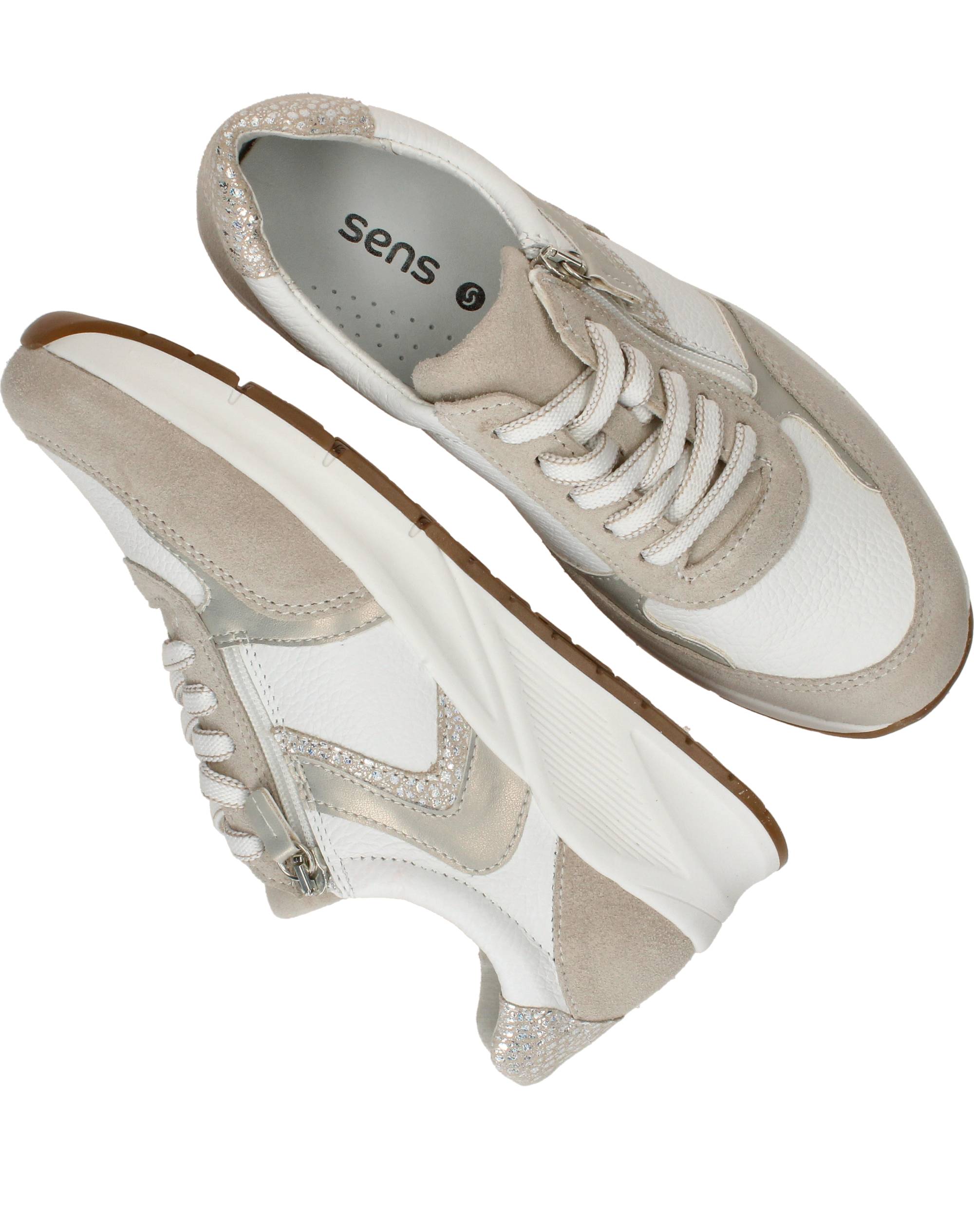 Sens Sneakers Dames Beige, sneaker voor dames – foto 4