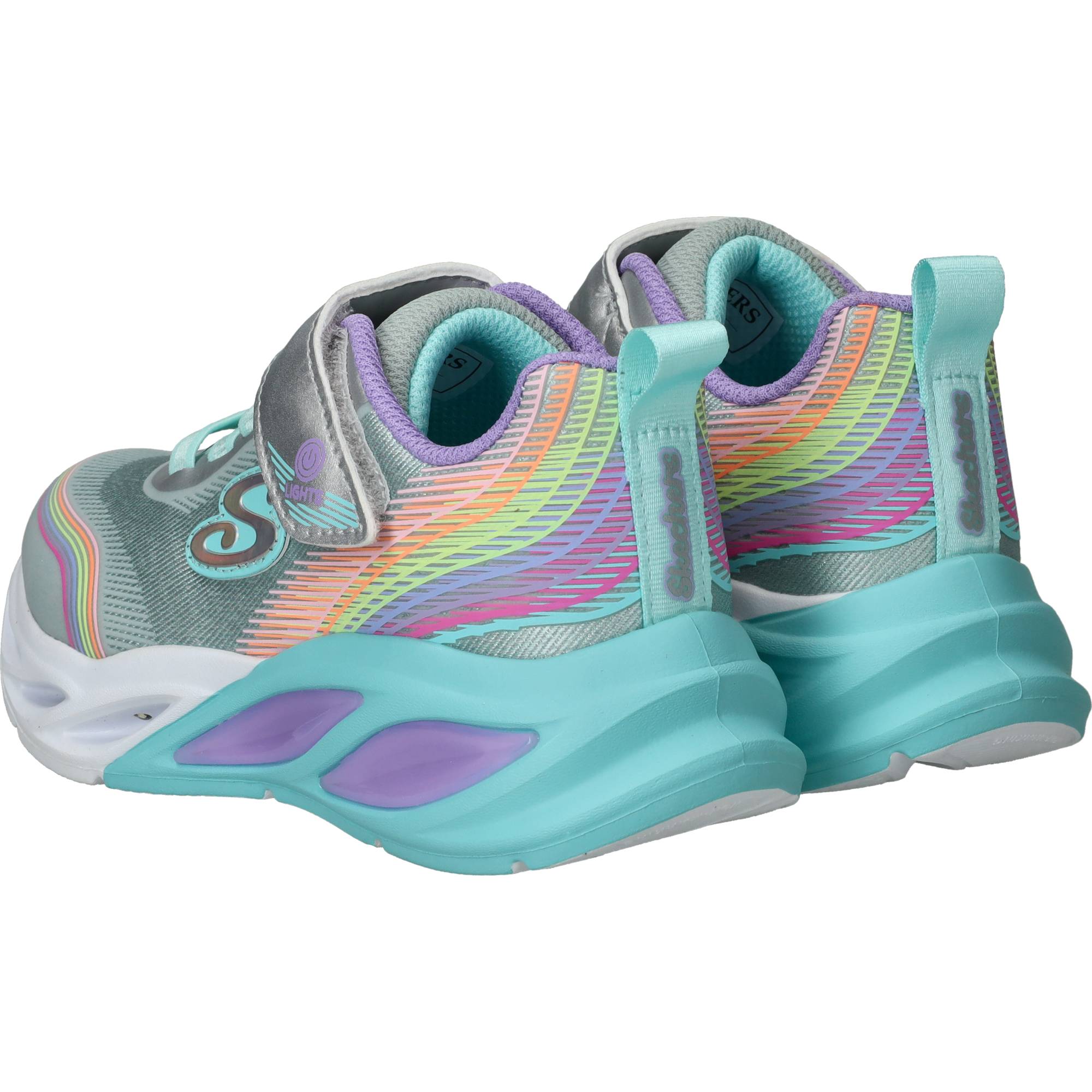 Skechers Cosmic Glow Rainbow Beam Sneakers Meisjes Blauw, sneaker voor meisjes – foto 3