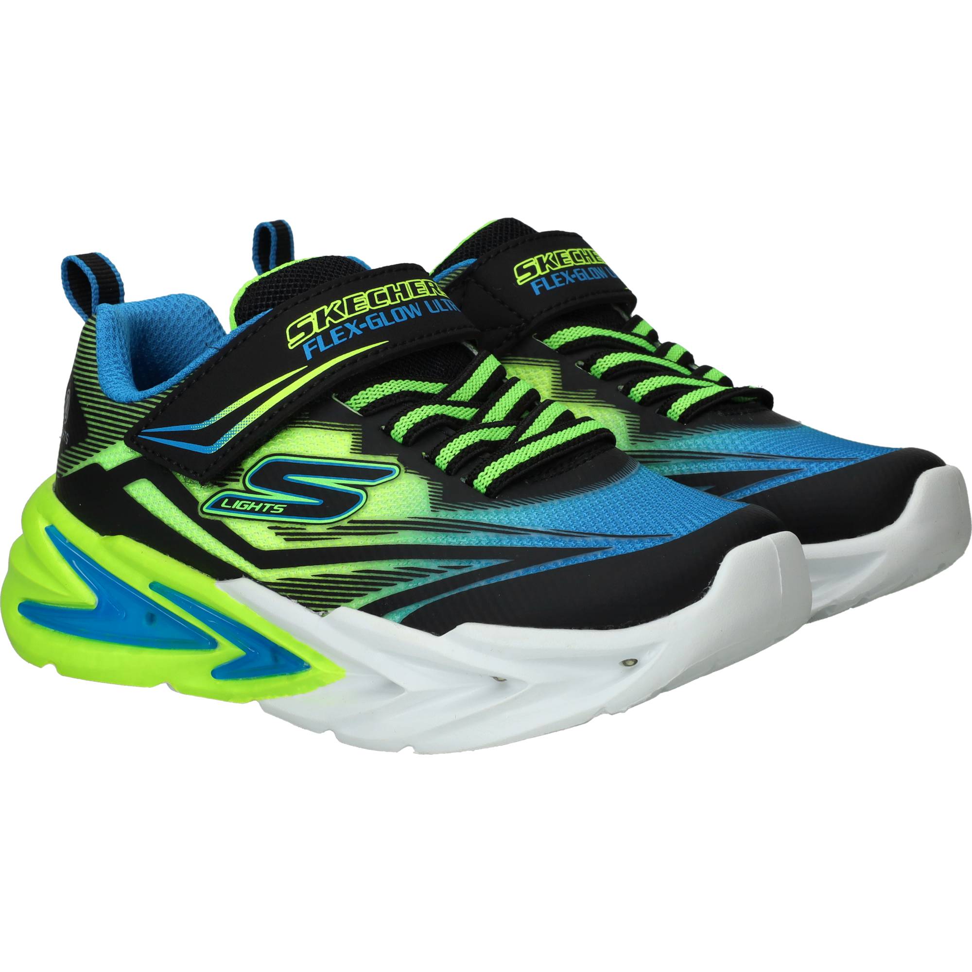 Skechers S Lights Flex Glow Ultra Sneakers Jongens Groen, sneaker voor jongens – foto 2