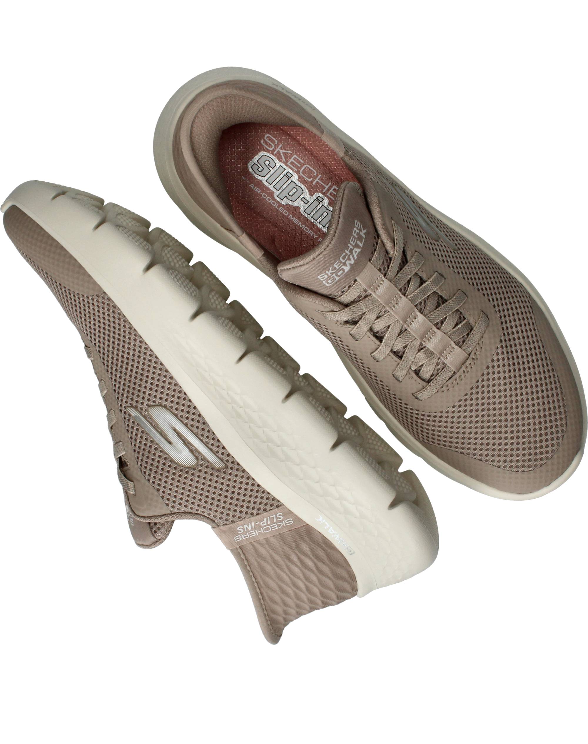 Skechers Slip-Ins Go Walk Flex Sneakers Dames Taupe, sneaker voor dames – foto 4