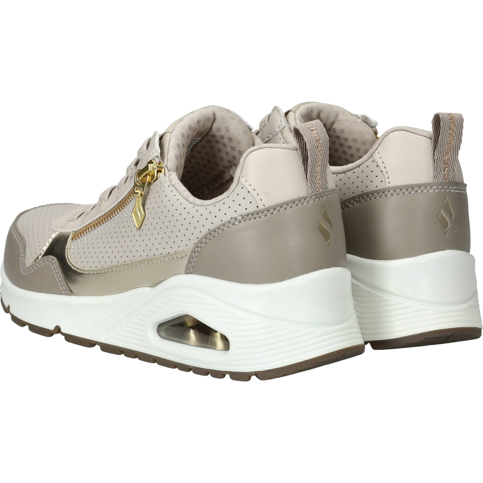 Skechers Uno Metallic Sliders Sneakers Dames Taupe, sneaker voor dames – foto 3