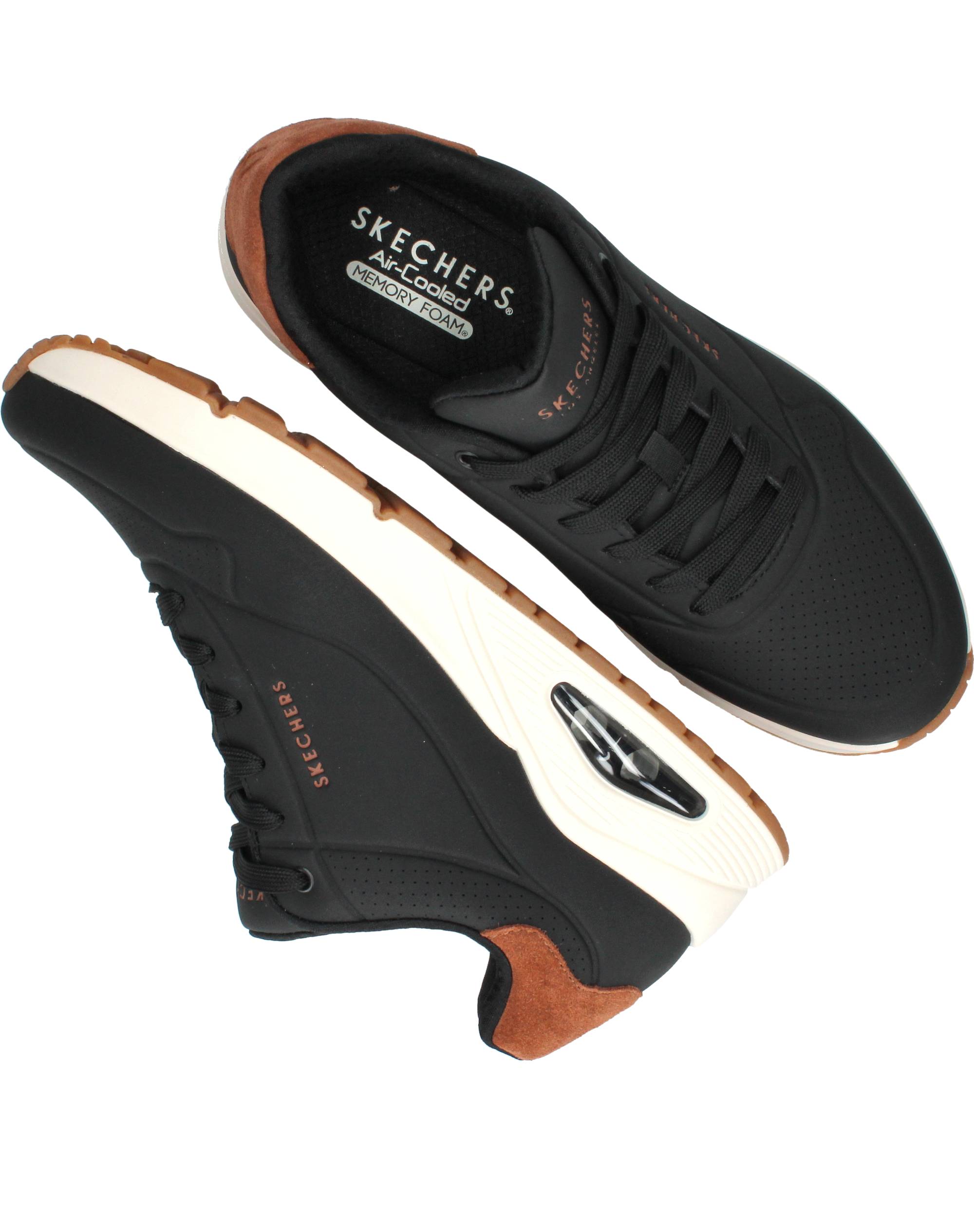 Skechers Uno Suited On Air Sneakers Heren Zwart, sneaker voor heren – foto 4