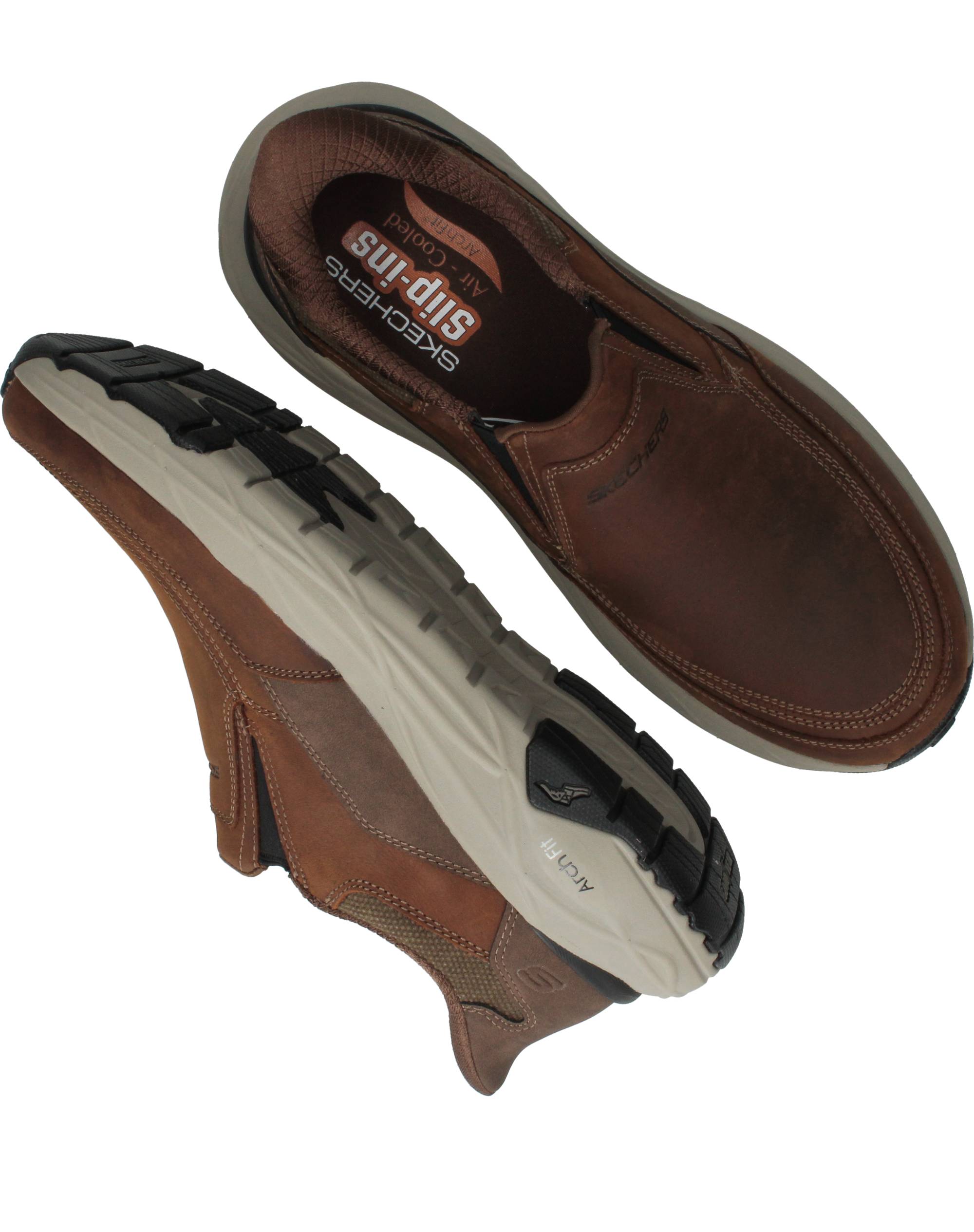 Skechers Slip-Ins Arch Fit Maverick Instappers Heren Bruin, instapper voor heren – foto 4