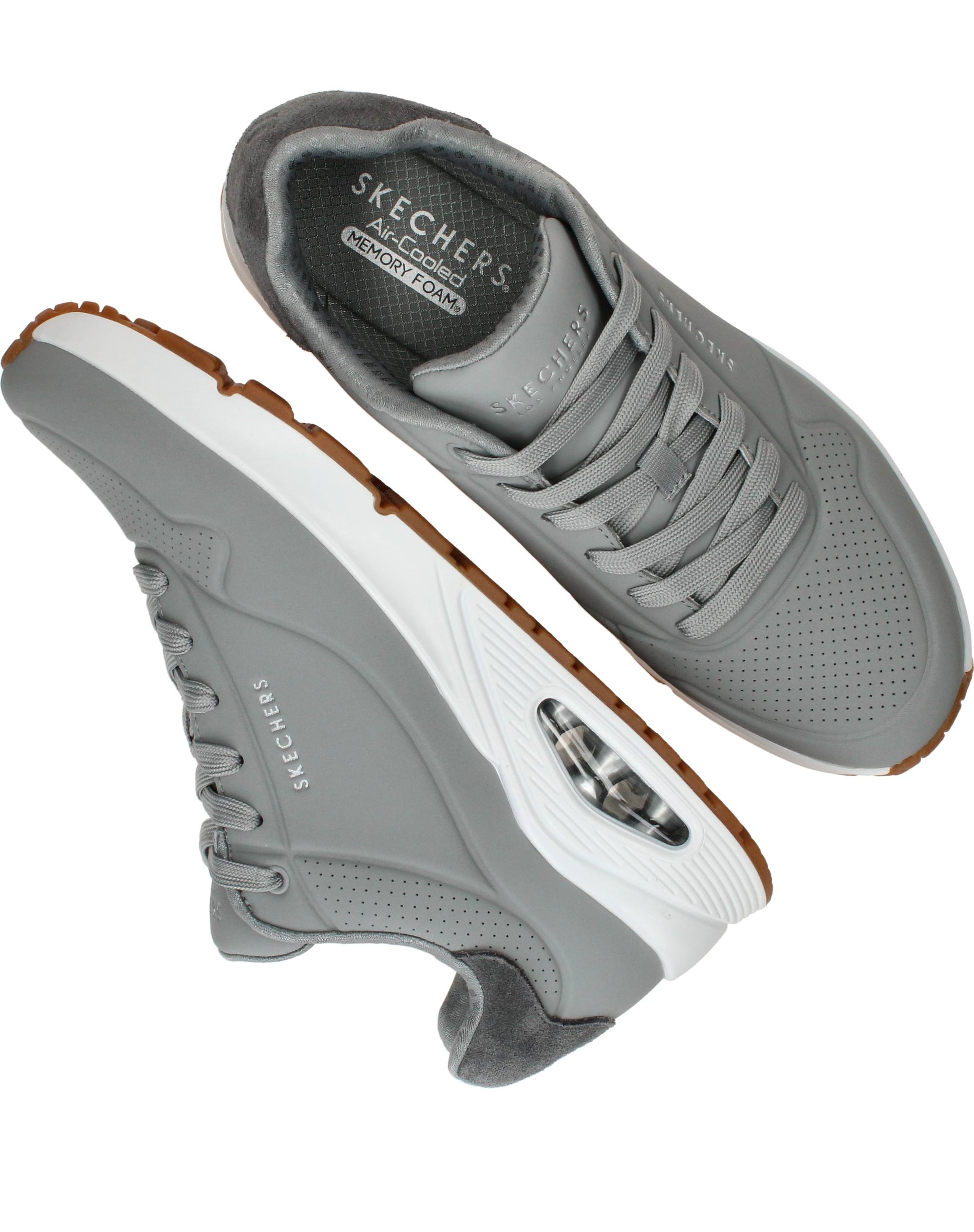 Skechers Uno Suited On Air Sneakers Heren Grijs, sneaker voor heren – foto 4