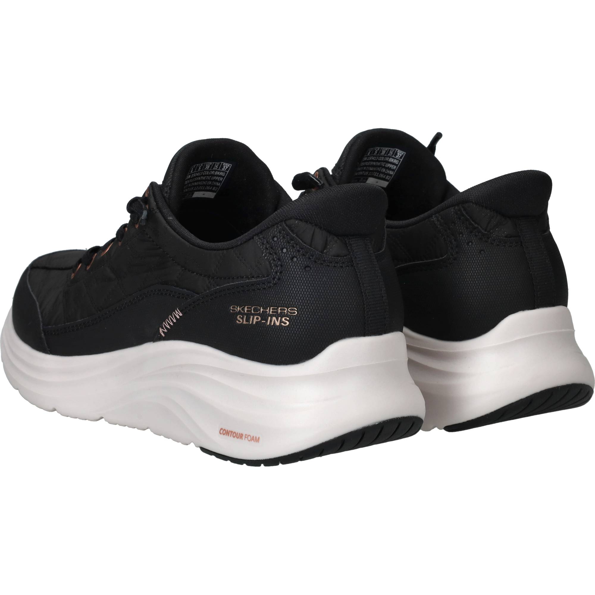 Skechers Slip-Ins Contour Foam Cozy Fit Sneakers Dames Zwart, sneaker voor dames – foto 3