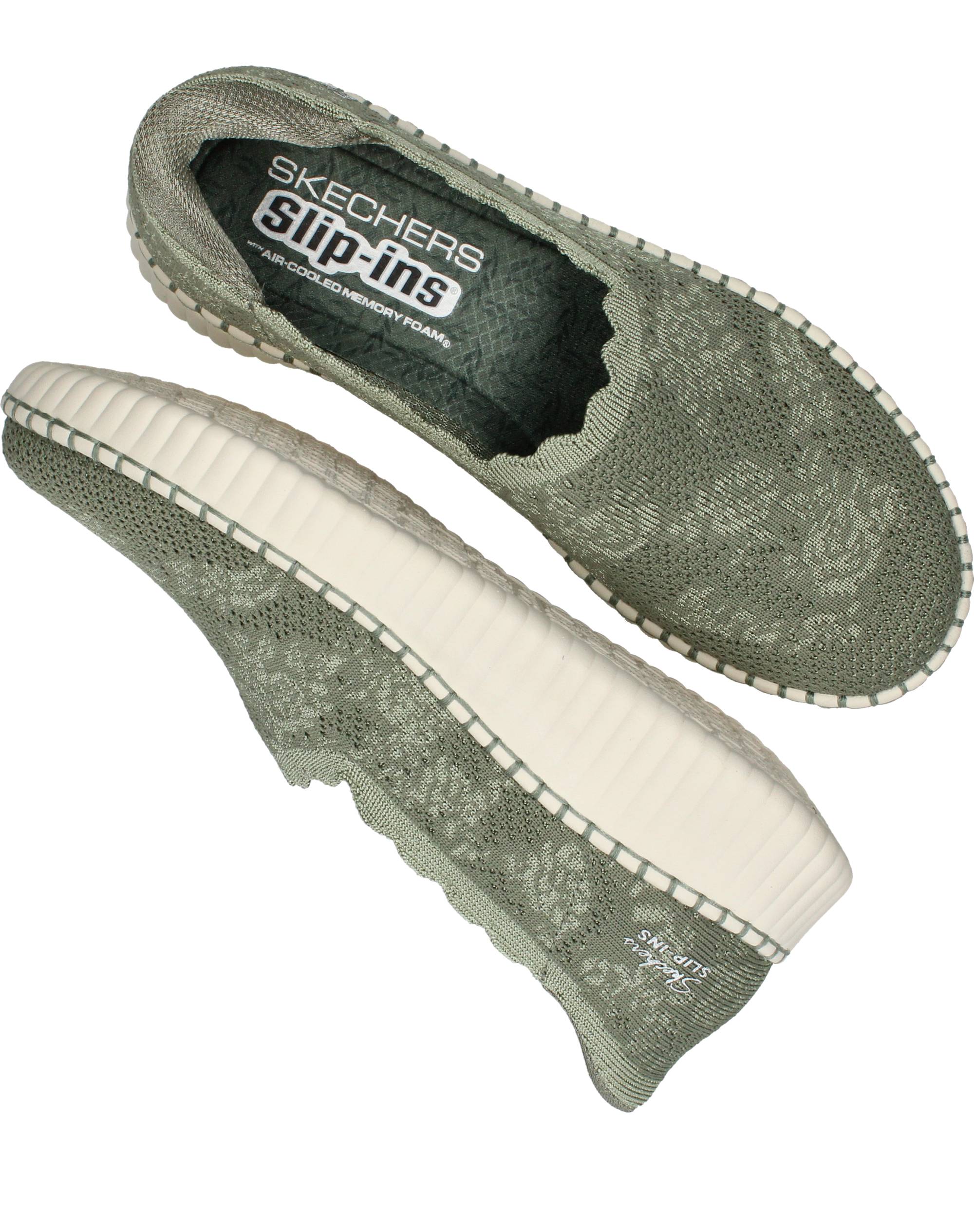 Skechers Wilshire Blvd Slip-Ins Instappers Dames Groen, instapper voor dames – foto 4