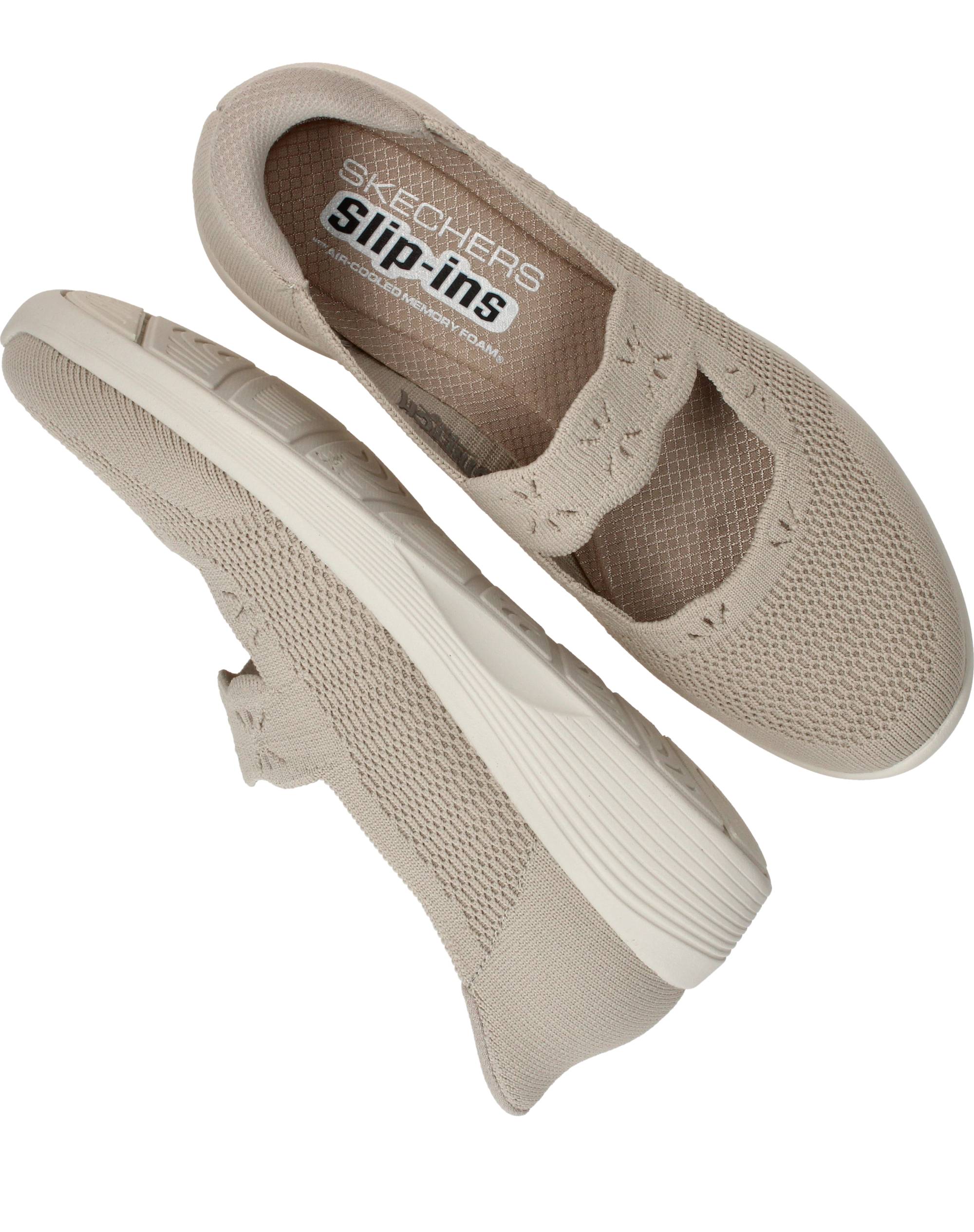 Skechers Arya Slip-Ins Ballerina's Dames Beige, ballerina voor dames – foto 4