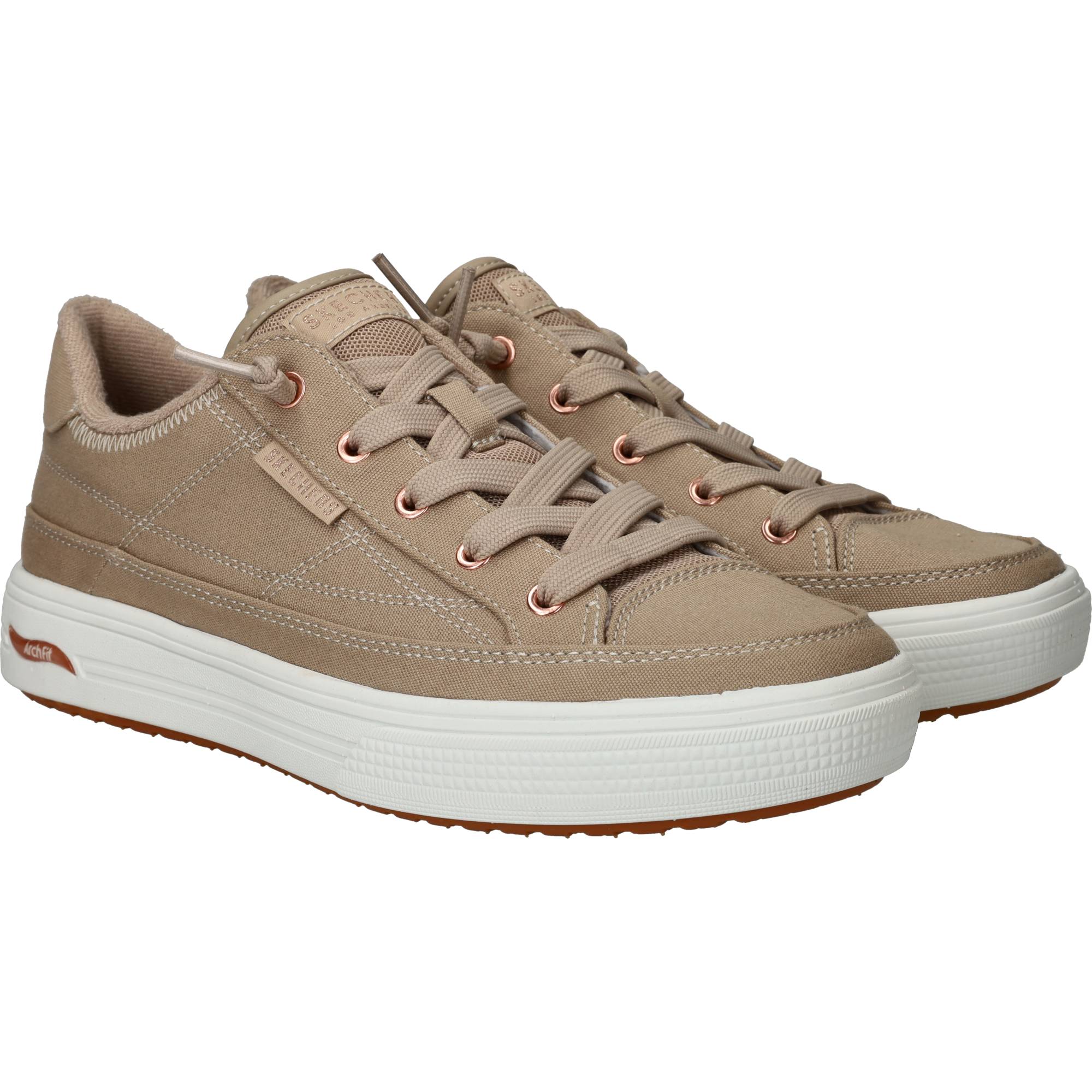Skechers Arch Fit Arcade Meet Ya There Sneakers Dames Taupe, sneaker voor dames – foto 2