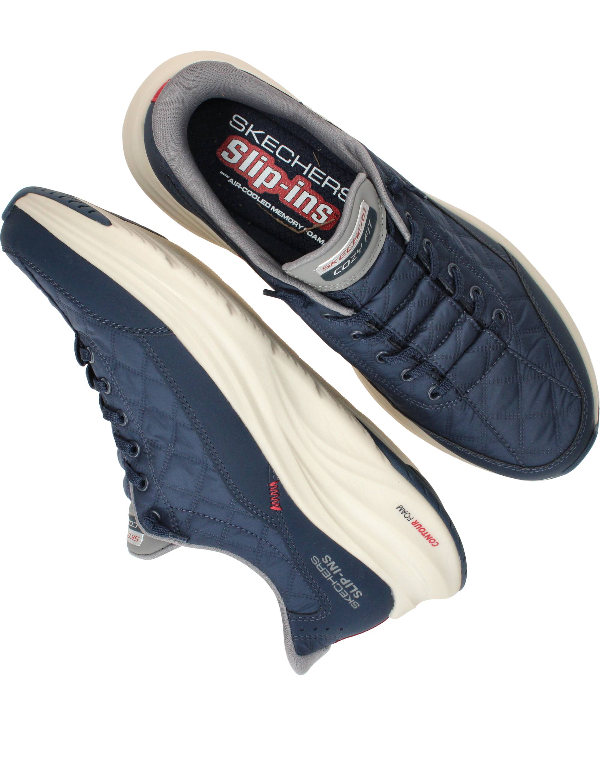 Skechers Slip-Ins Contour Foam Cozy Fit Instappers Heren Blauw, instapper voor heren – foto 4