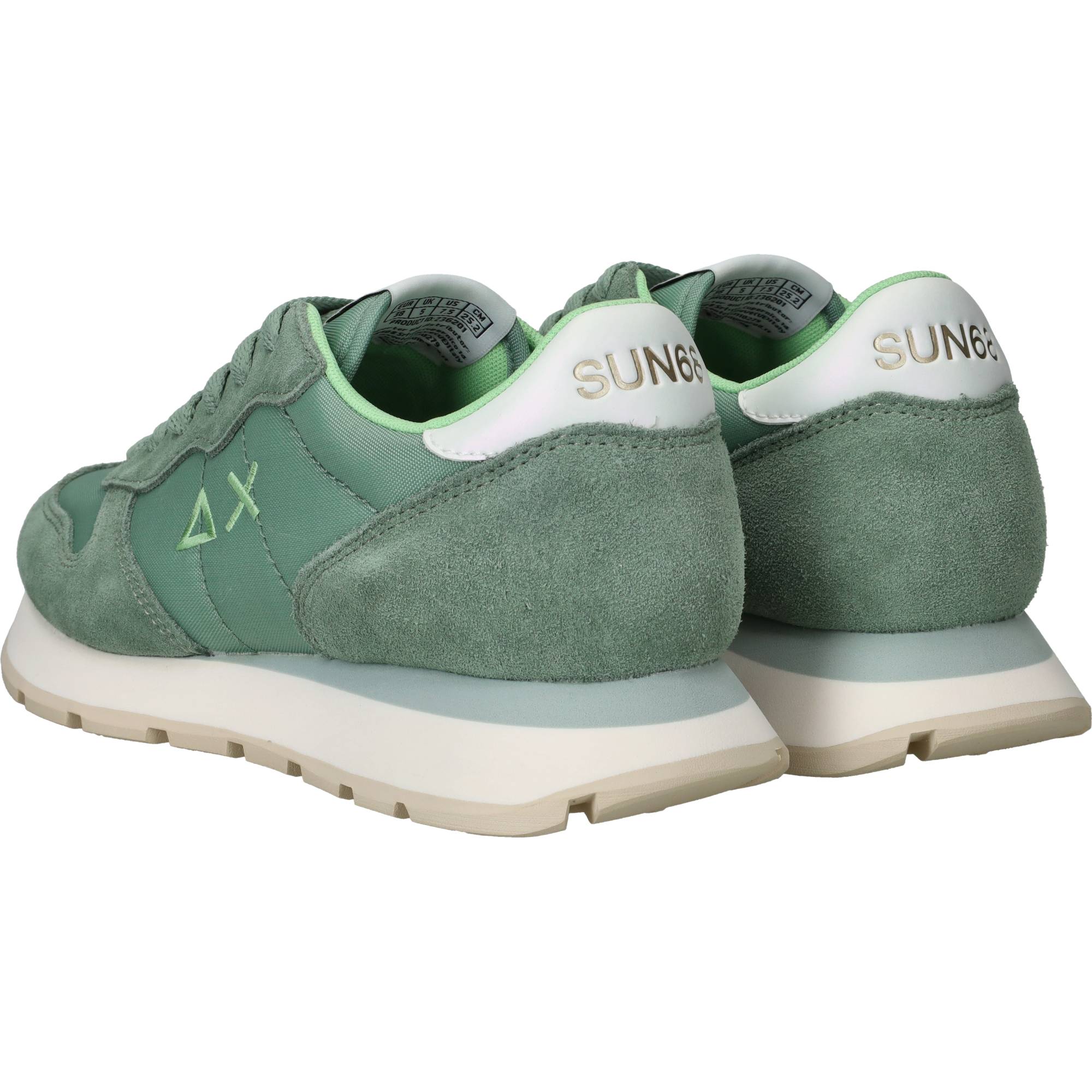 Sun 68 Ally Solid Nylon Sneakers Dames Groen, sneaker voor dames – foto 3