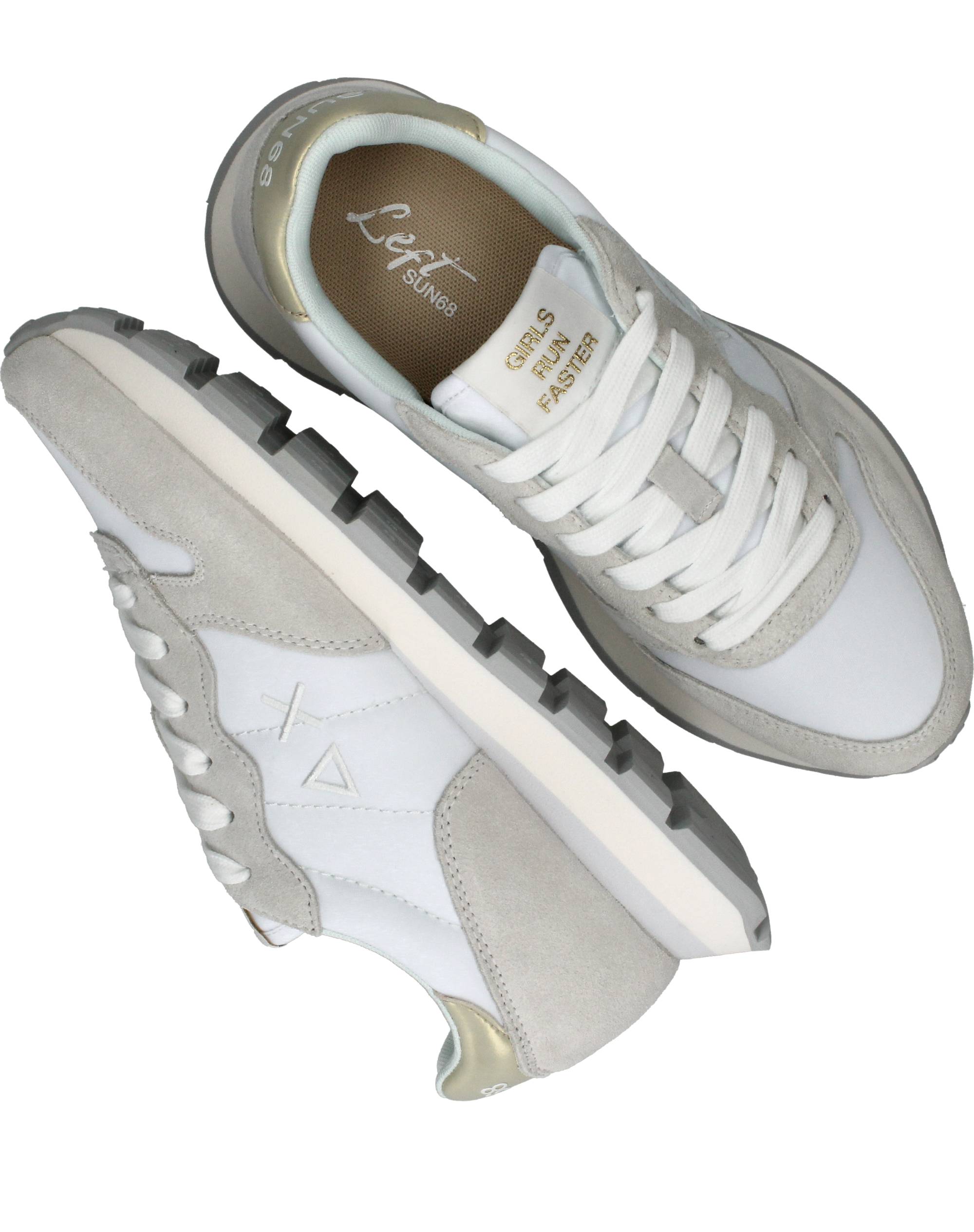 Sun 68 Ally Gold Silver Sneakers Dames Wit, sneaker voor dames – foto 4