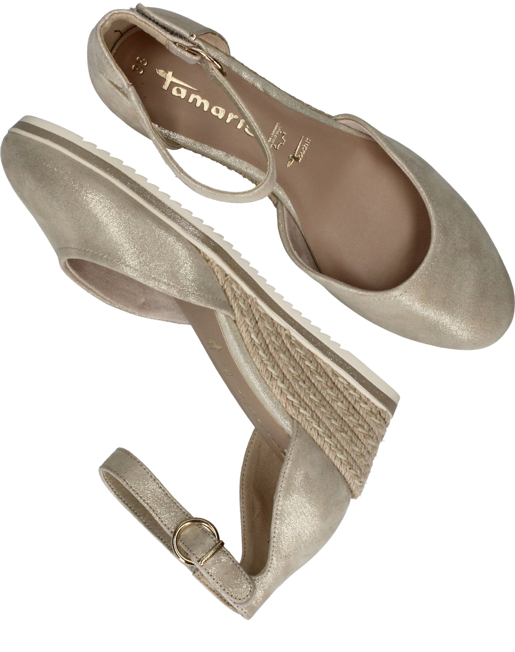 Tamaris Espadrilles Dames Goud, espadrille voor dames – foto 4