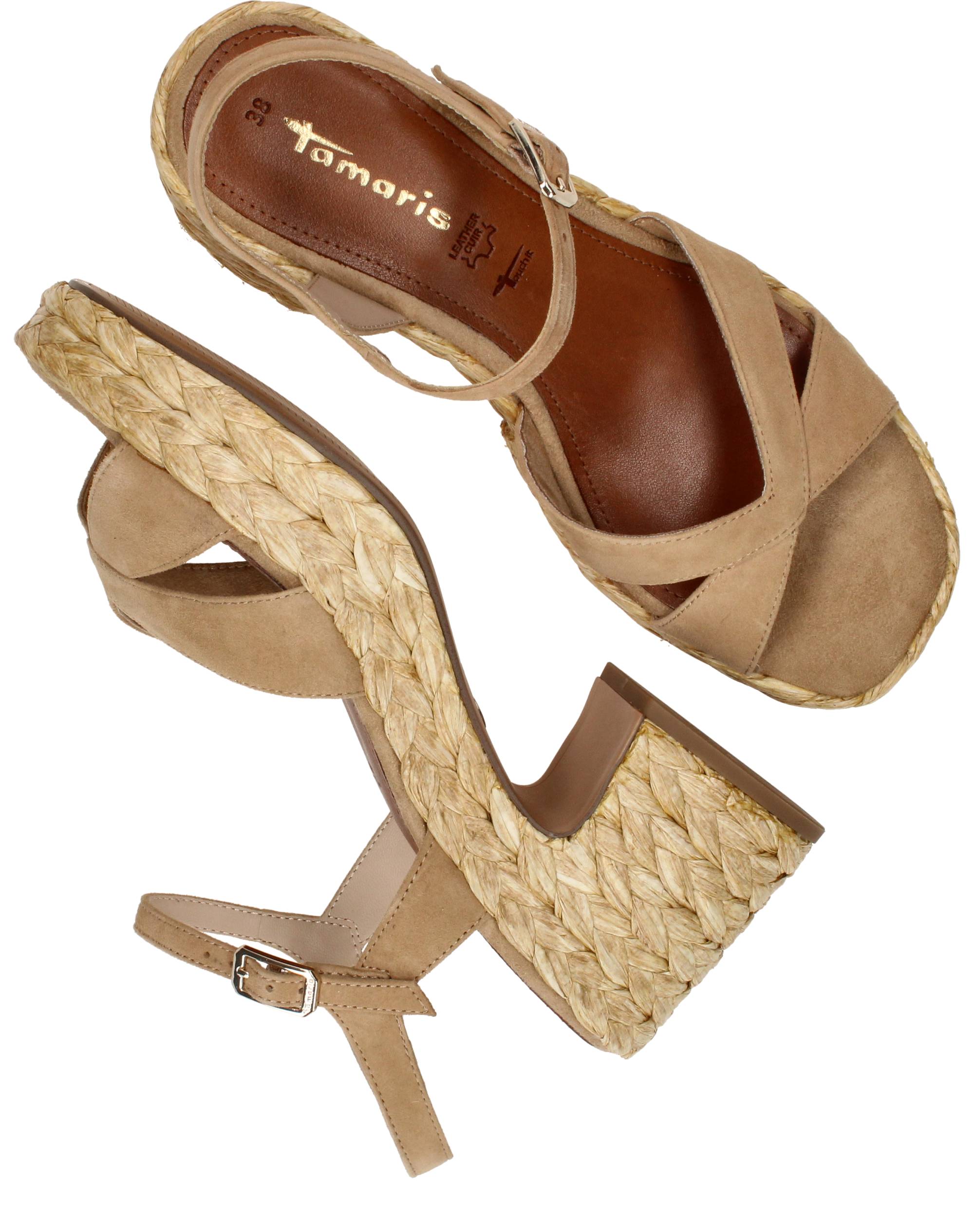 Tamaris Sandalettes Dames Beige, sandalet voor dames – foto 4