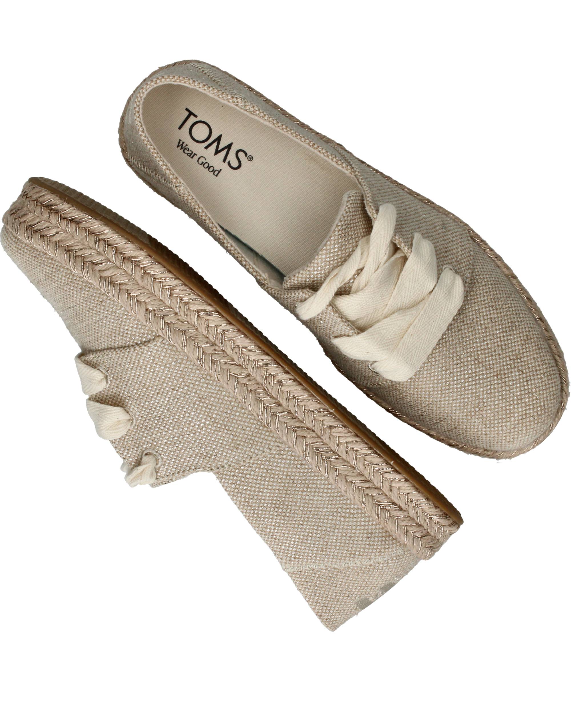 Toms Carolina Lace Up Instappers Dames Goud, instapper voor dames – foto 4