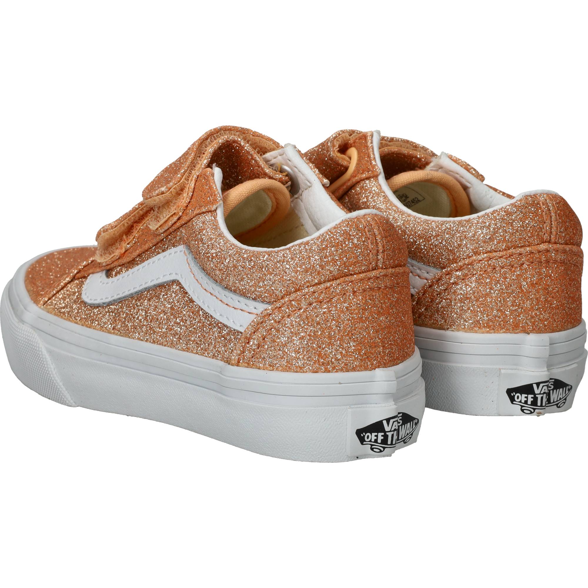 Vans Old Skool V Glitter Sneakers Meisjes Roze, sneaker voor meisjes – foto 3