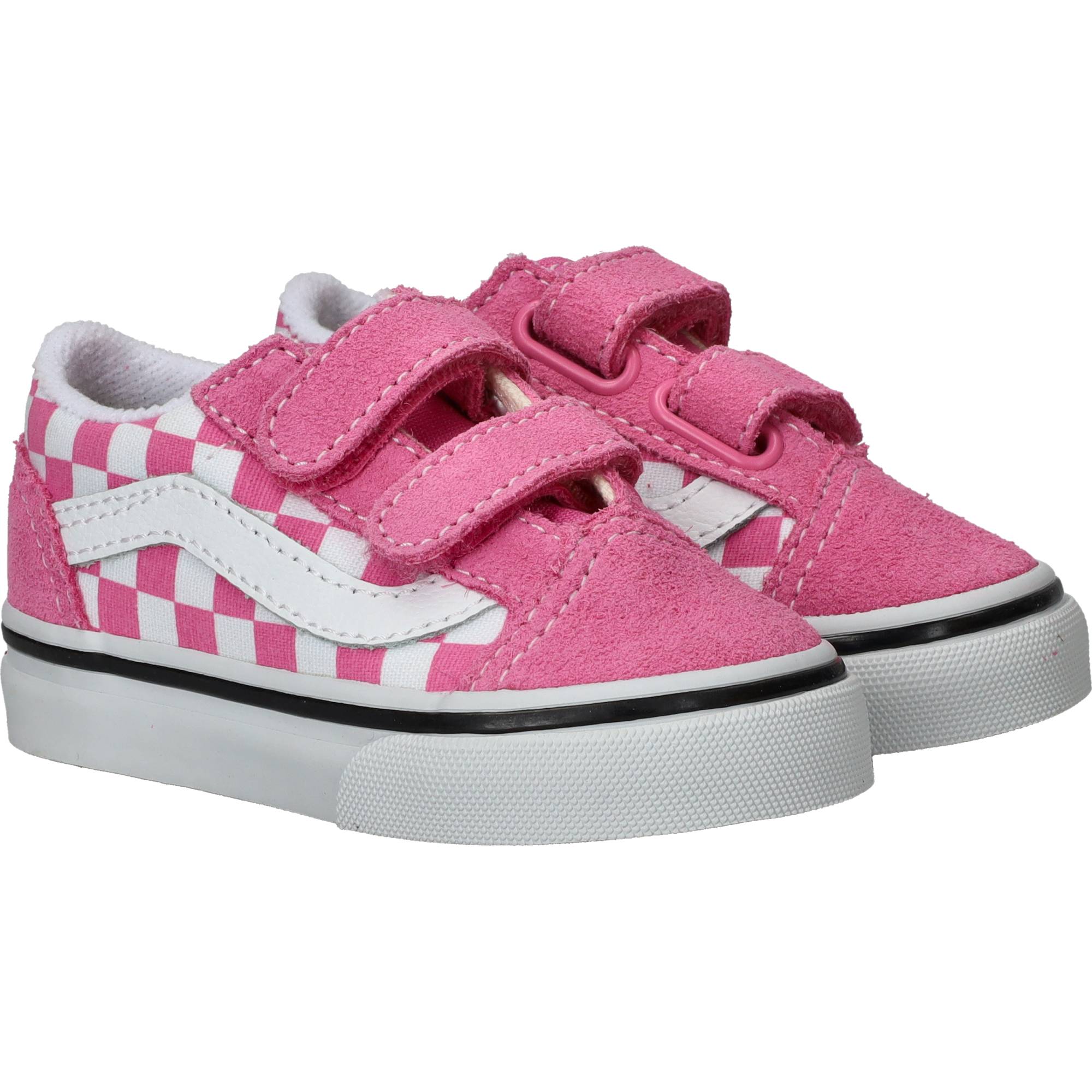 Vans Old Skool V Color Theory Checkerboard Sneakers Meisjes Roze, sneaker voor meisjes – foto 2