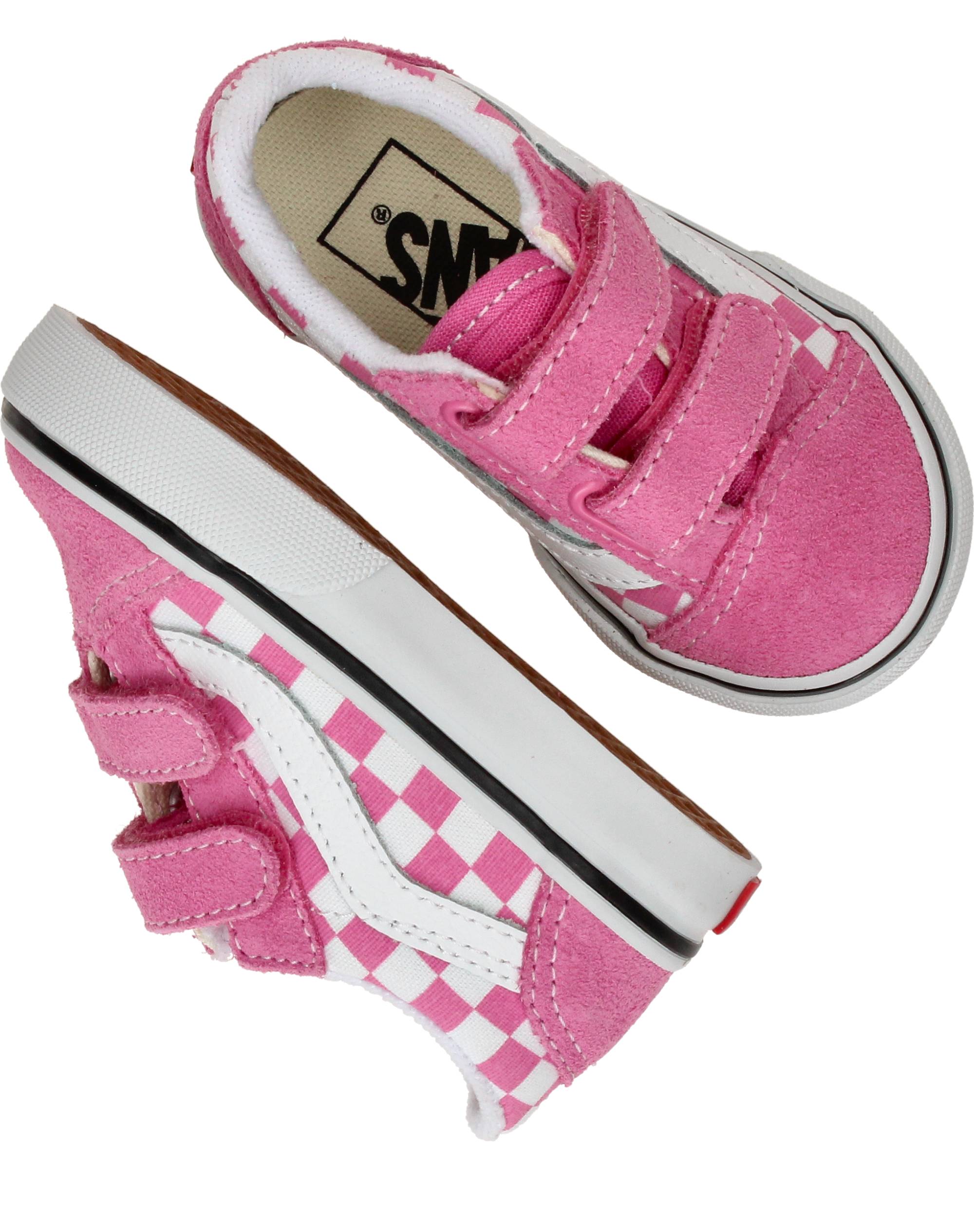 Vans Old Skool V Color Theory Checkerboard Sneakers Meisjes Roze, sneaker voor meisjes – foto 4