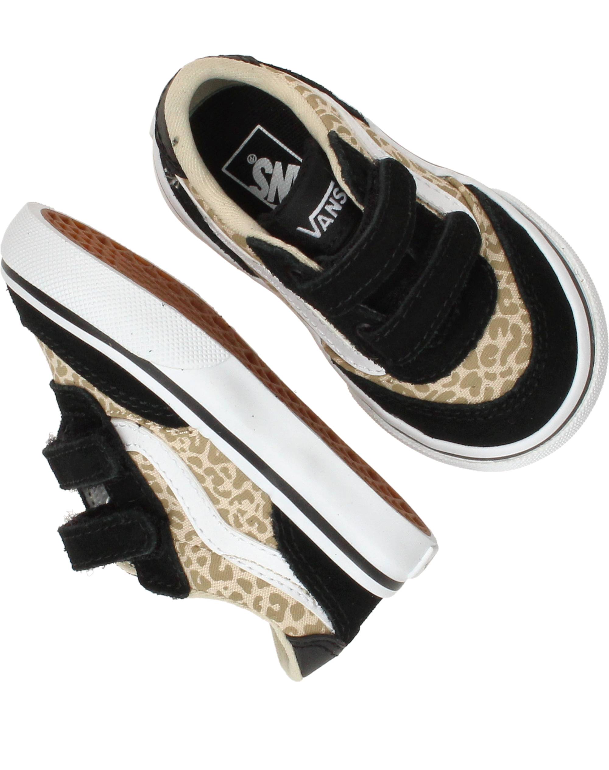 Vans Brooklyn LS V Leopard Sneakers Meisjes Zwart, sneaker voor meisjes – foto 4