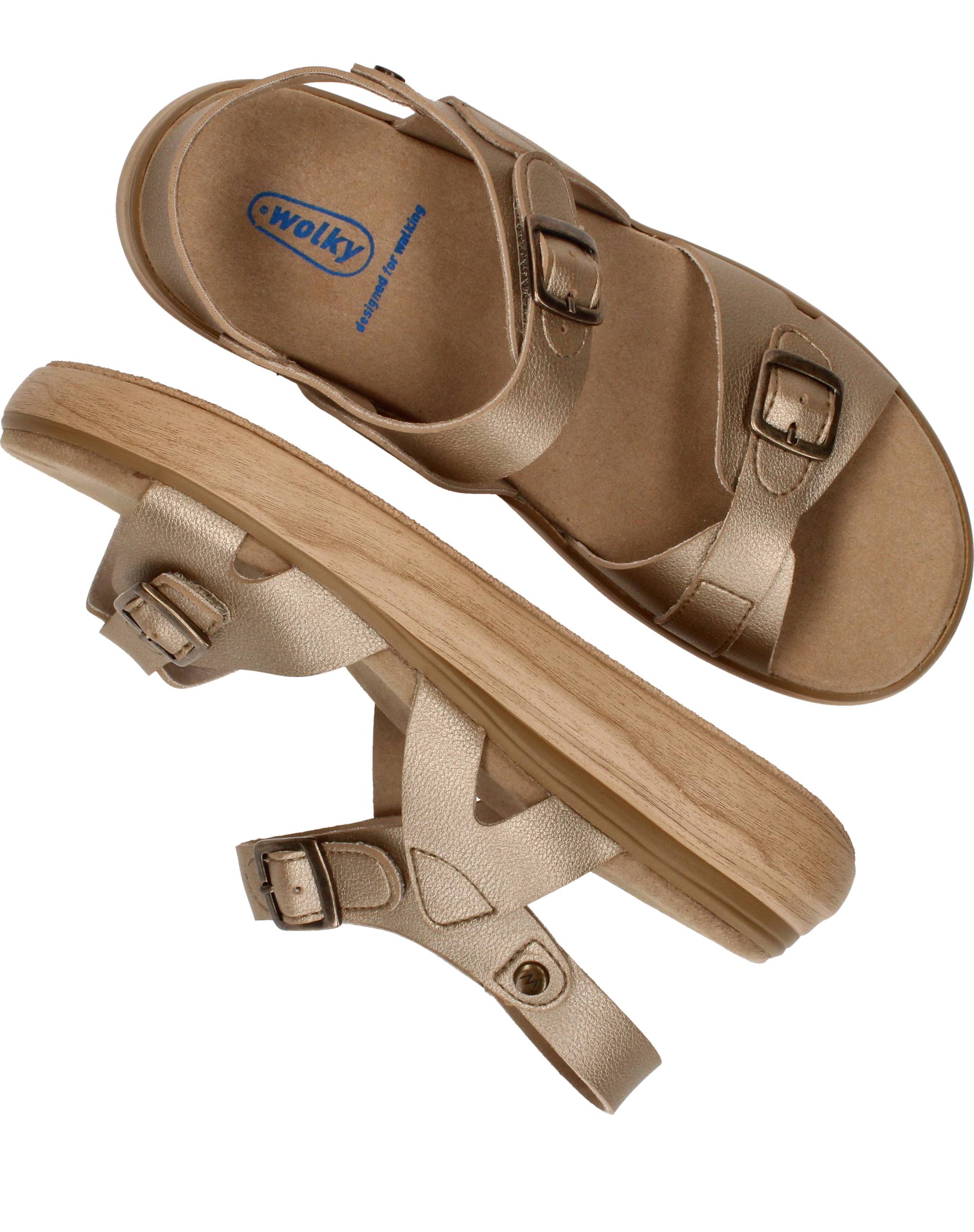 Wolky Sophia Terrassa Sandalen Dames Goud, sandaal voor dames – foto 4